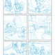 Six comic book panels revealing an Orchestra key, but just the pencils.